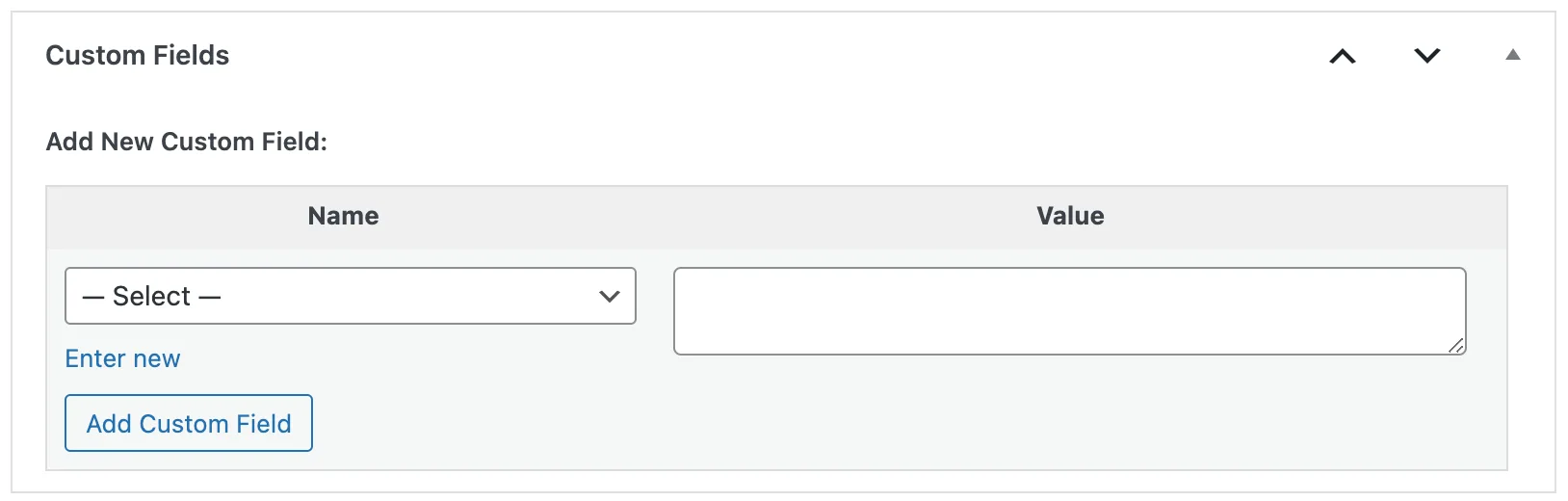Custom fields in WordPress posts or page template wordpress-native-custom-fields-widget