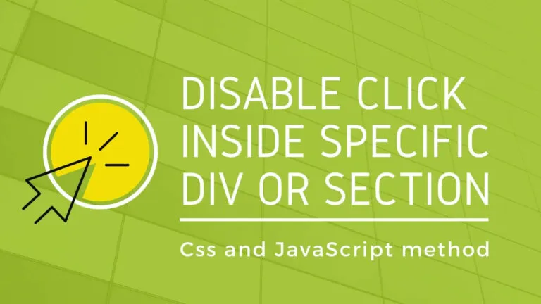 How to Disable click inside specific DIV or SECTION
