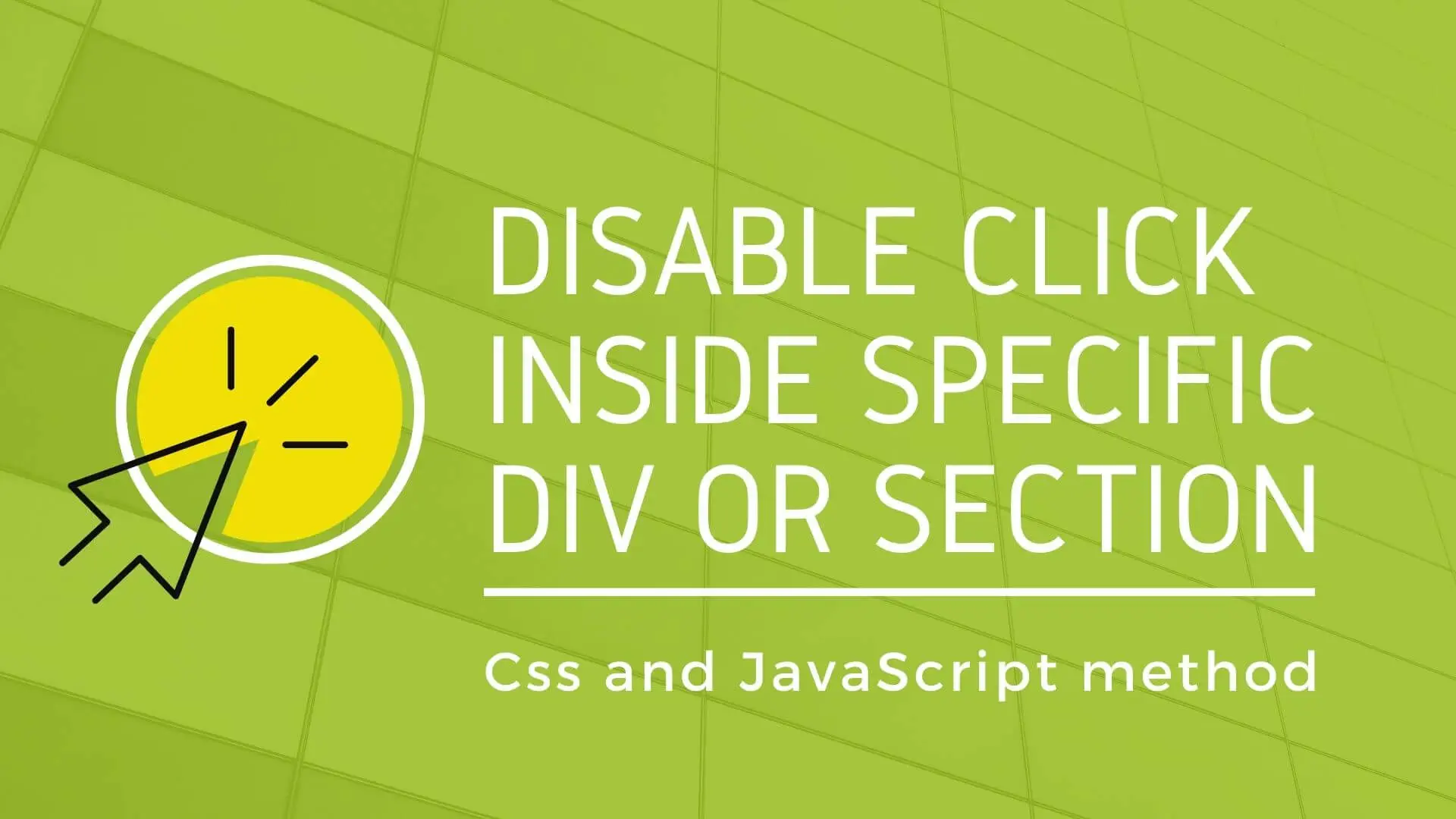 How to Disable click inside specific DIV or SECTION