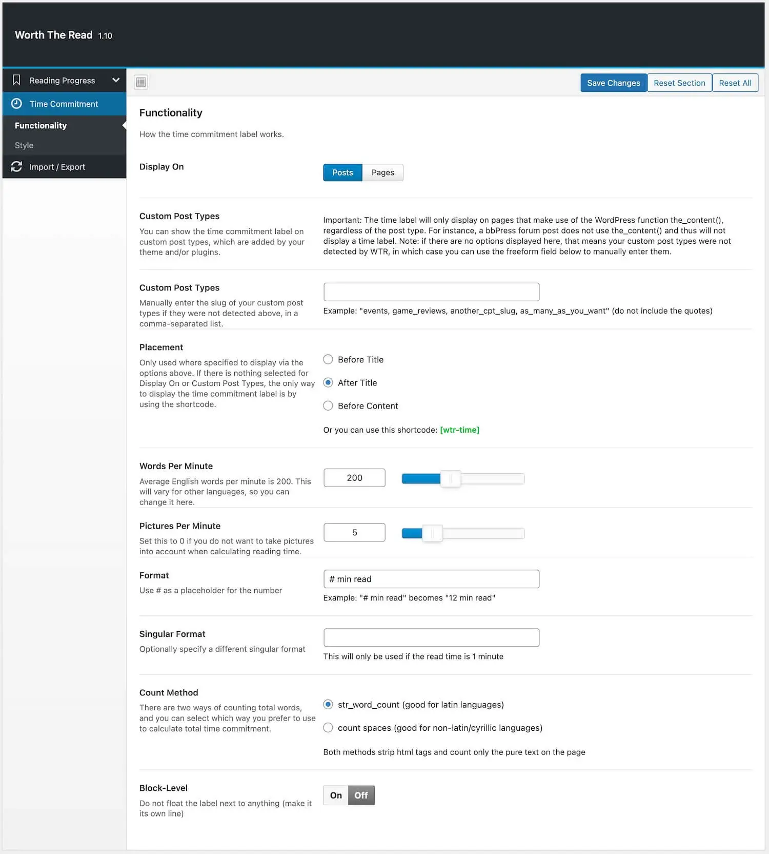 4 best plugins to add a Reading Progress Bar Indicator in WordPress Posts time-commitment-progress-functionality