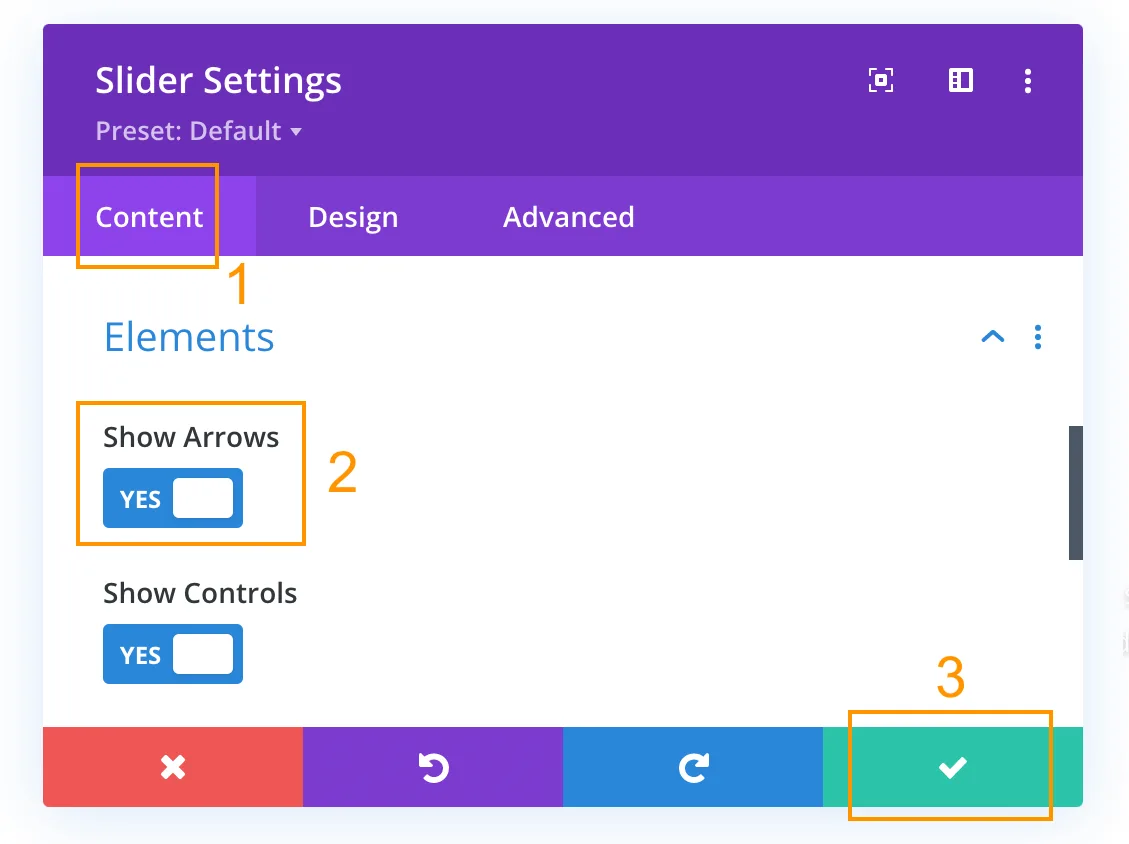 How to make DIVI slider arrows visible all the time? divi-slider-settings