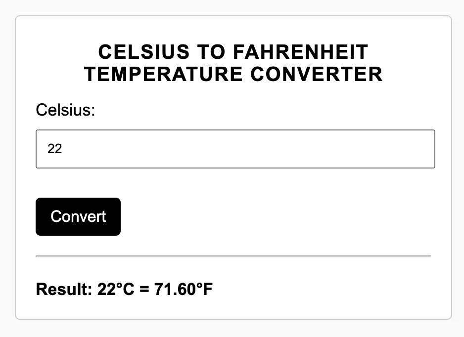 Build your Celsius to Fahrenheit Converter using JavaScript Celsius to Fahrenheit Temperature Converter