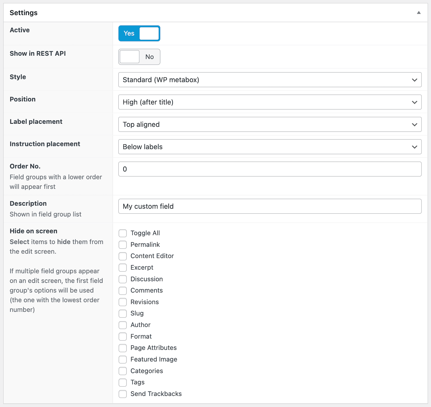 How to use ACF Advanced custom fields plugin in WordPress ACF - settings
