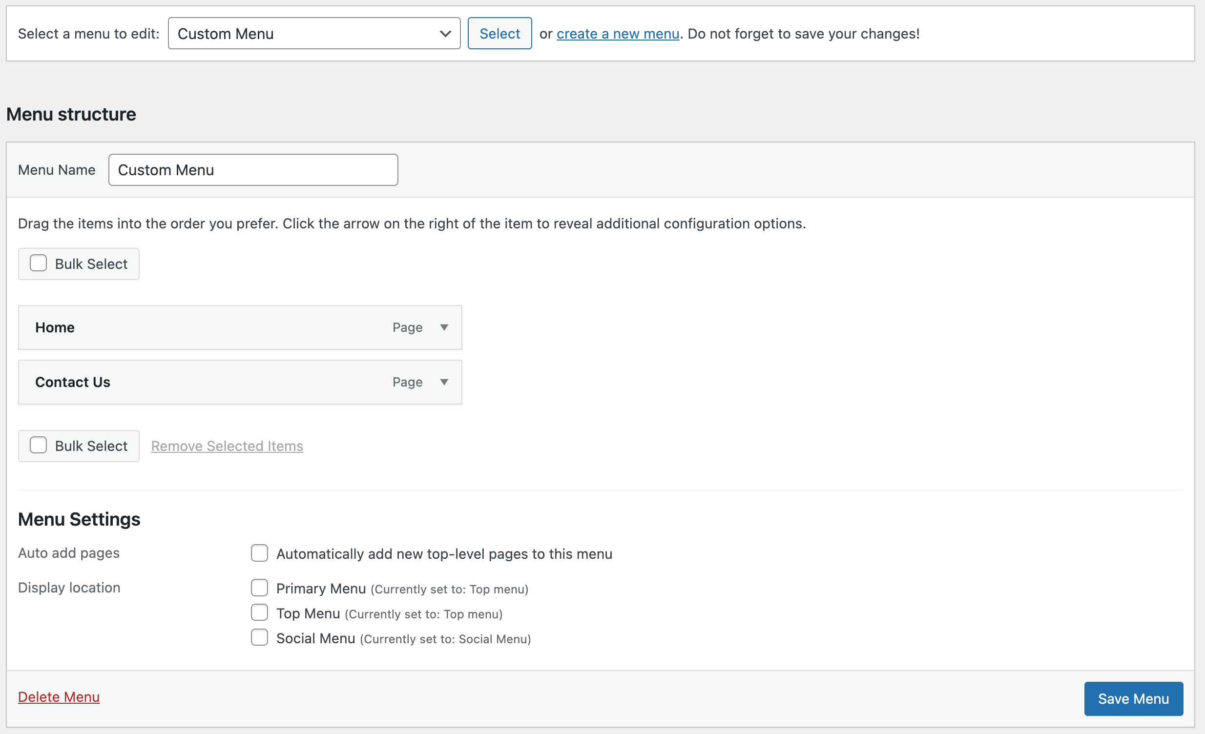 How to fetch menus and their links in WordPress assign-menu-items